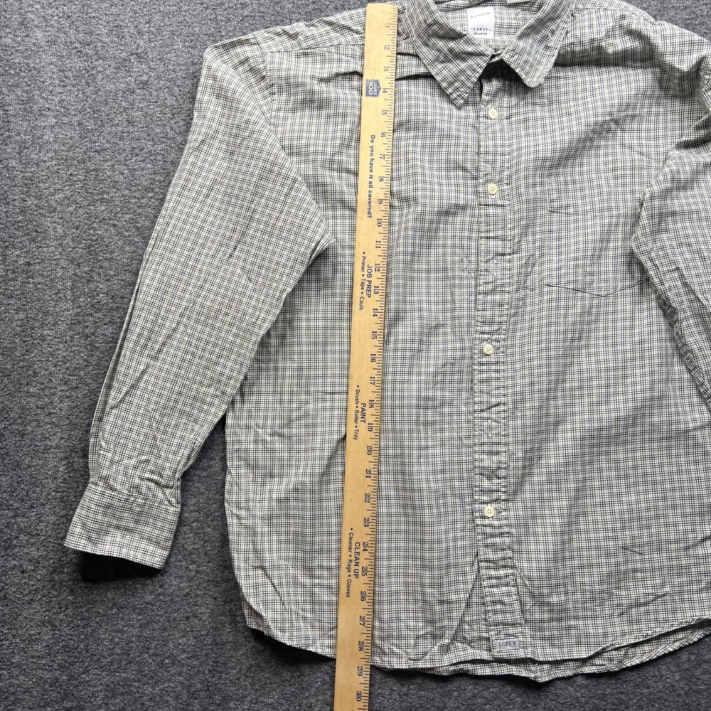 J. Crew Shirt Mens Large Green Tan Plaid Button Down Long Sleeve Cotton - Picture 12 of 16
